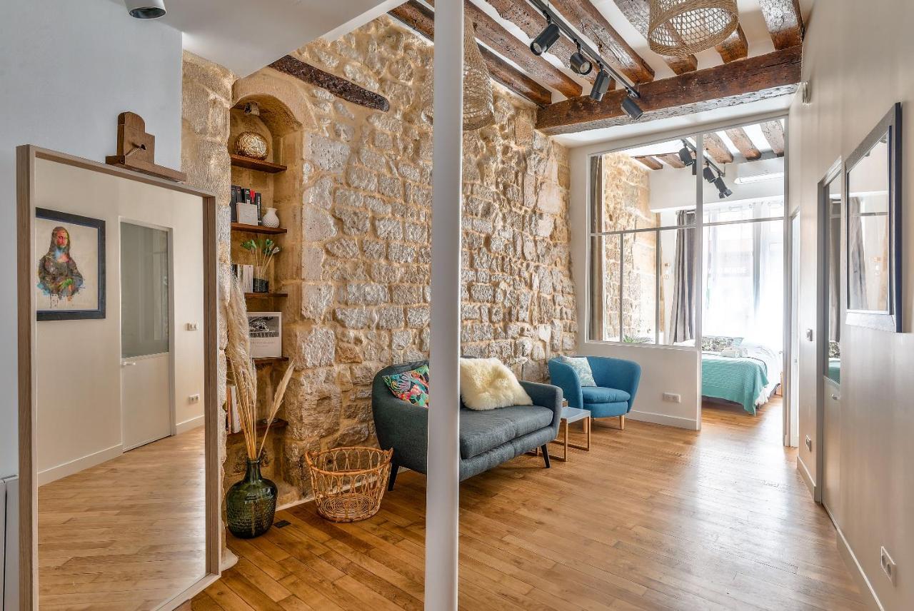 New Stunning 4 Bdrs Apt, With Ac - Le Marais Paris Eksteriør bilde